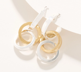 UltraFine 950 Silver Two Tone Convertible Drop Earrings